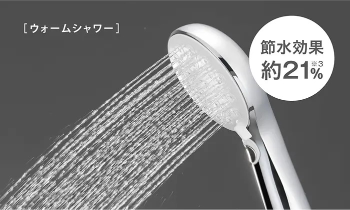 株式会社タカギ　キレイストシャワー ミストの特徴①：やさしい肌あたりとぬくもりを両立