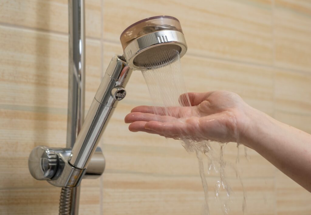 シャワーヘッドで水圧
